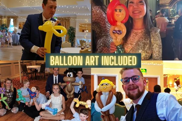 Nick Twist with balloon models at varies parties