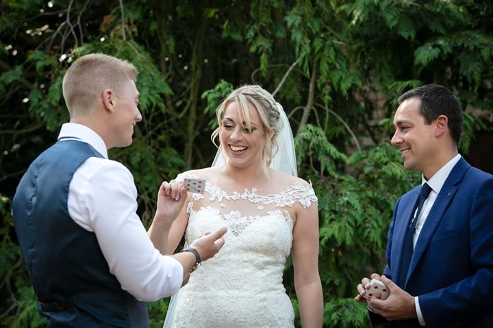 Nick twist - wedding magician -entertaining a bride and groom