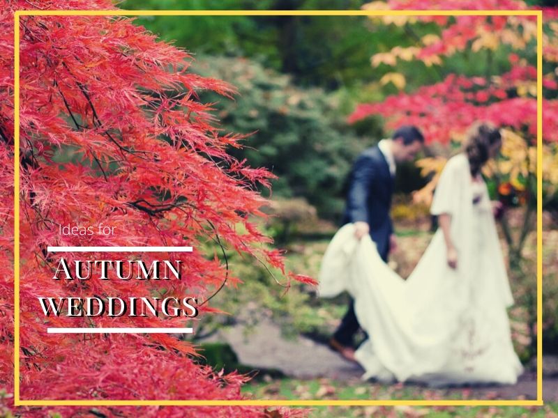 couple at an autumnal wedding