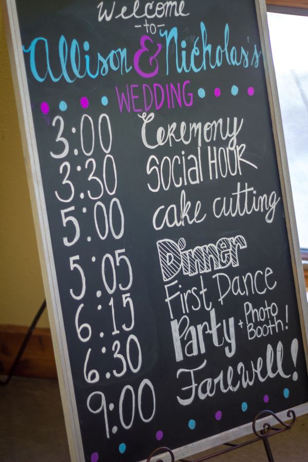 order of wedding day sign